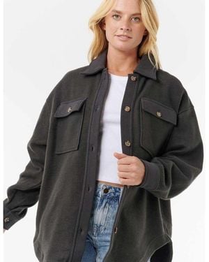 Rip Curl Rip Curl High Tide Fleece Shacket Bomber Jacket - Black