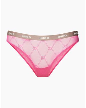 BOSS Sporty Logo Lace Brief, Bright - Pink