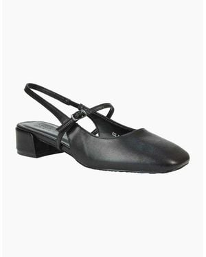 XY London Ladies Marie Sling Back Court Court Shoes - Black