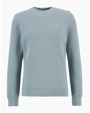 Barbour Honeycomb Crew Neck Jumper Bu64 Slate - Blue
