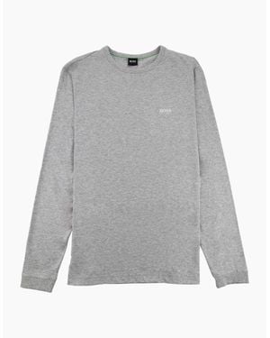 BOSS Small Logo Long Sleeve Top - Grey