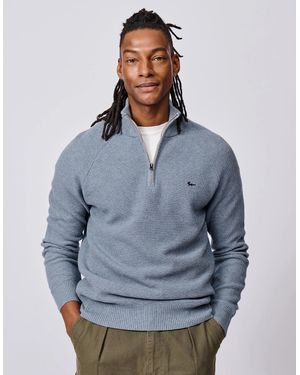 aubi Owmby Cotton Zip Neck - Blue