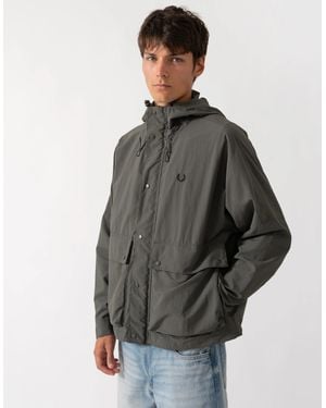 Fred Perry Cropped Ripstop Parka - Grey
