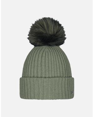 Barts Kenzie Big Stretchy Faux Fur Pom Bobble Hat - Green