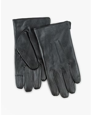 Totes Isotoner Smartouch Water Repellent 3 Point Leather Gloves - Grey