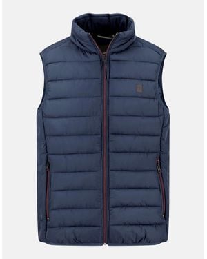 Fynch-Hatton Stand Collar Light Weight Vest Dark - Blue