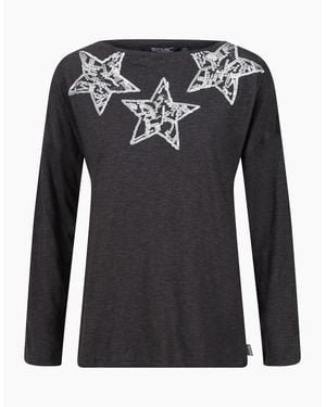 Regatta Ladies Carlene Stars Long-Sleeved T-Shirt - Black