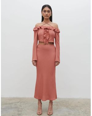 Pretty Lavish Tiffany Midaxi Skirt - Red