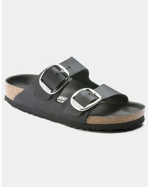 Birkenstock Arizona Big Buckle Oiled Leather Sandals - Black