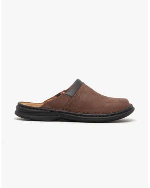 Josef Seibel Max Nubuck Leather Mule Clogs Brasil - Brown