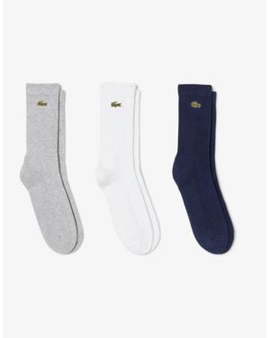 Lacoste 3 Pack Sport High Cut Socks - Blue