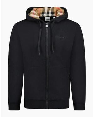 Burberry 'Hove' Check Hoodie - Blue