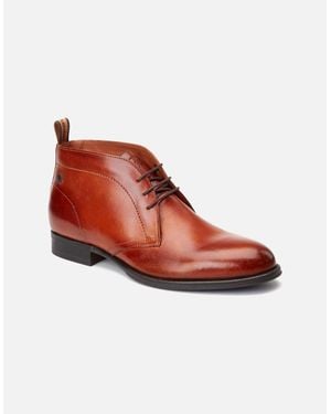 Base London London Wallis Leather Burnt Tan Ankle Boots - Red