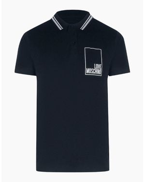 Love Moschino Polo Shirt Small Box Logo - Blue