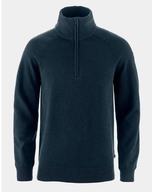 Fjallraven Övik Lite Half Zip Jumper - Blue