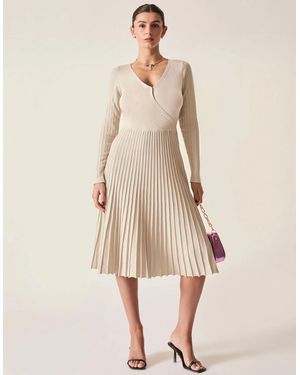 James Lakeland Cream Wrap Knit Dress - Natural