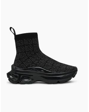 Steve Madden Flyby Abstract Patterned Sock Trainers - Black