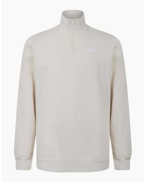 PUMA Essentials No. 1 Logo Quarter Zip Fleece - White