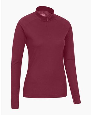 Mountain Warehouse Ladies Talus Zip Neck Long-Sleeved Thermal Top - Red