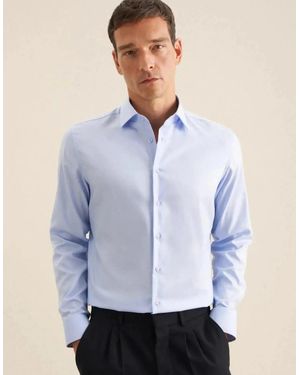 Seidensticker Slim Fit Easy Iron Business Kent Contrast Patch Business Shirt Light - Blue