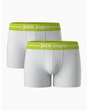 Palm Angels Two-Pack Neon Logo Short Trunk Boxer Shorts - Grey