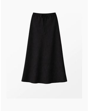 Ro&zo Petite Bias Skirt With Linen - Black