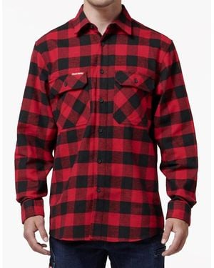 Hard Yakka Long Sleeve Flannel Shirt - Red
