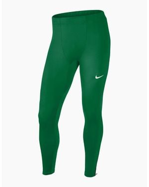 Nike Full Length Solid Patterned Leggings - Green