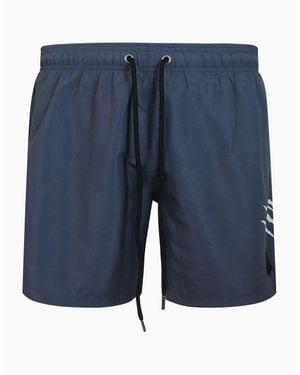 Philipp Plein Plein Sport Ripstop Logo Medium Boardshort Dark Swim Shorts - Blue
