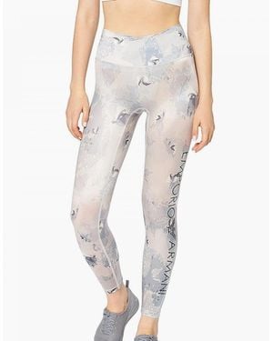 Emporio Armani Bodywear Visibility Leggings, Birds Powder Print - Pink