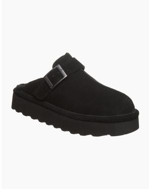 BEARPAW Moxie Suede Slippers - Black