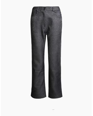 Amy Lynn Lupe Metallic Patterned Straight Trousers - Grey