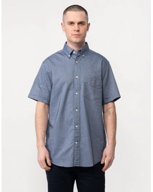 GANT Regular Fit Short Sleeve Oxford Shirt - Blue