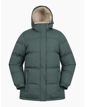 Mountain Warehouse Ladies Snow Borg Lined Padded Jacket - Green