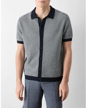 Oliver Sweeney Hessle Knitted Cotton Short-Sleeved Shirt - Grey