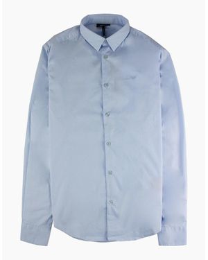 Armani Jeans Aj Embroidered Logo L/S Shirt Azzurro - Blue
