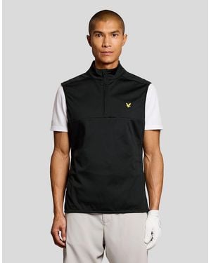 Lyle & Scott Windproof 1/2 Zip Gilet - Black