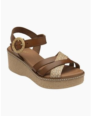 Lotus Amalia Wedge Sandals - Brown