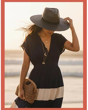 Nooki Design Beth Oversized Fedora Hat - Black