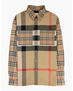 Burberry Tisford Patchwork Check Shirt Archive - Natural