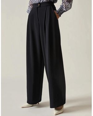 James Lakeland Wide Leg Suit Trousers - Black