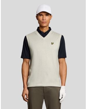 Lyle & Scott Lightweight Knitted V-Neck Vest - Natural