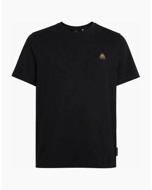 Moose Knuckles Series Crescent Metal Logo T-Shirt - Black
