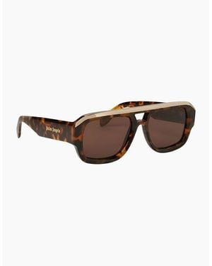Palm Angels Stockton Rectangle Sunglasses - Brown