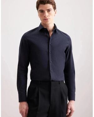 Seidensticker Slim Fit New Kent Flannel Shirt Dark - Blue