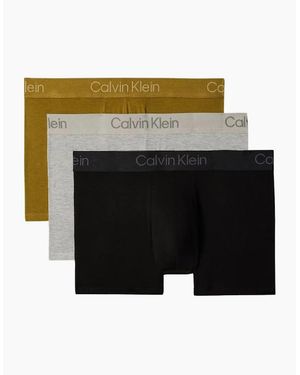 Calvin Klein 3-Pack Ultra Soft Modal Boxer Trunks, /Khaki - Black