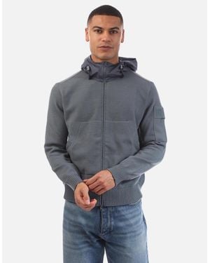 C.P. Company Extrafine Merino Wool Full Zip Hoodie - Blue
