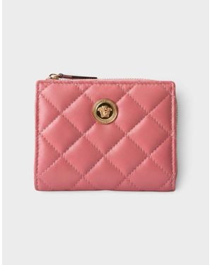 Versace Medusa Head Quilted Wallet - Pink