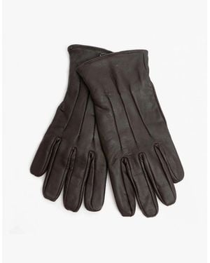 Jack & Jones Montana Leather Gloves Dark Earth - Grey