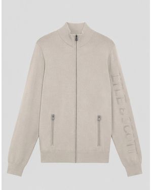 Lyle & Scott Mesh Logo Knitted Track Jacket - Black